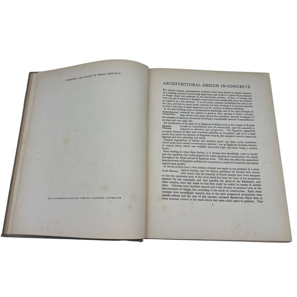 Architectural Design in Concrete 1927 Hardcover T.P. Bennett Vintage Book - Picture 3 of 12